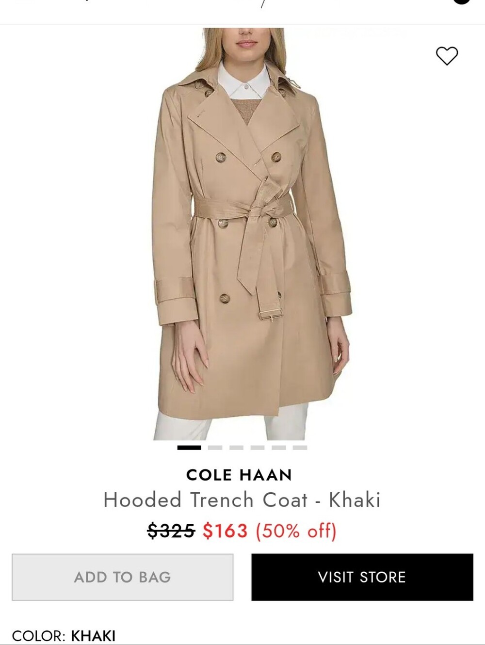 Cole Haan Trench coat